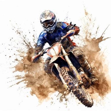 watercolor clipart dirt bike in mud
