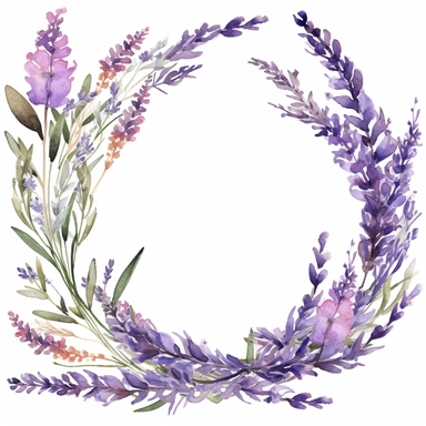 Watercolor Lavender Garden Clipart, lavender boarder