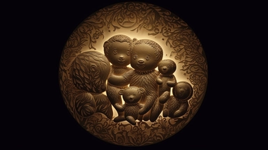 flat lay, png image, clip art: : christmas, celestial, moon, mother bear and baby bear,professional lighting,cinematic lighting, long shadows, saturated contrast, hyperdetailed,32k,v-- 5.1