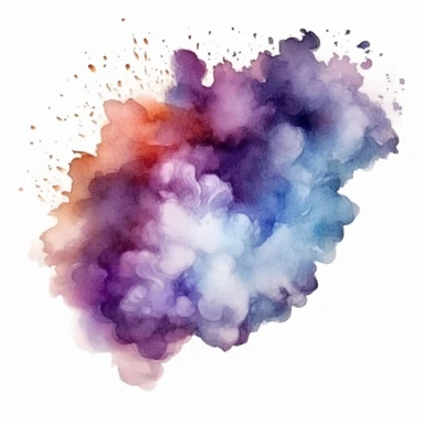 smoke, dust, glitter watercolor clipart, white background