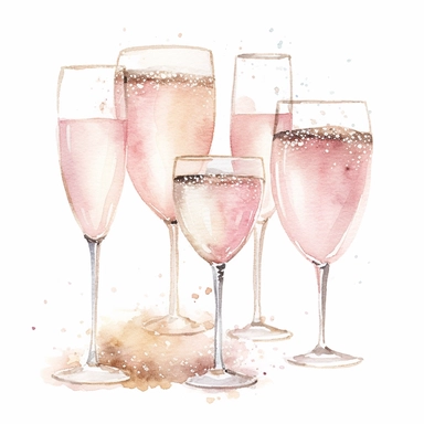 Watercolor Clipart Wedding decor clipart Watercolor clipart wedding glasses of champagne