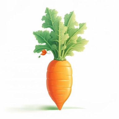 realistic carrot clipart, illustration by joey chou, white background