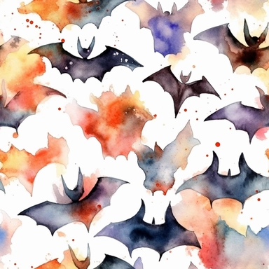 Halloween bat, watercolor clip art, grunge colors, white space, uniform organization, 8k