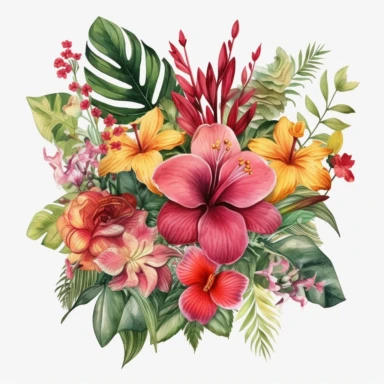 Tropical Bouquets Clipart