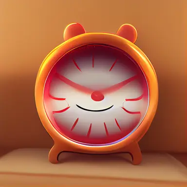 Classic Alarm Clock, Kid's Alarm clock, Clipart Sticker with no outline, 3d, best quality, no blur, no crop, 4k, Realistic