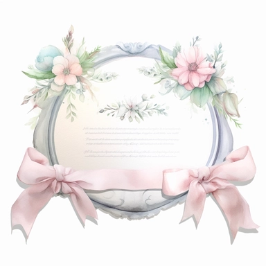 Graceful Baptism Watercolor Clipart - Pastel pink Baptism Certificate: This clipart represents a baptism certificate in pastel blue, highlighting the official recognition of this spiritual milestone.