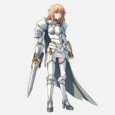 Athena dressed in lightweight battle armour with detailed shoulder paddings Tokyo Ghoul anime style, clipart on white solid background