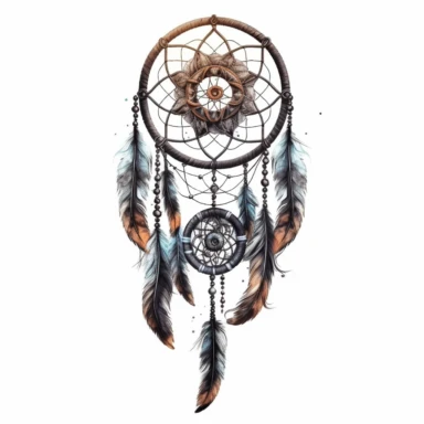 mystical horror watercolor fantasy black dream catcher clipart, hd 4k, detailed, isolated on white background