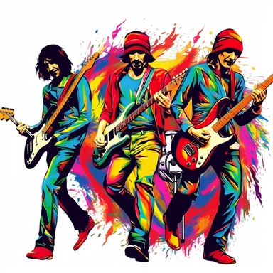 Red Hot Chili Peppers rock band. Clipart. Graphic print