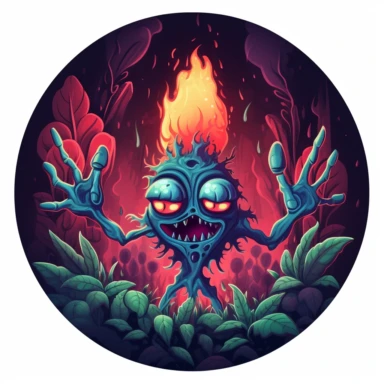 Clipart Stoned cartoon [marijuana plant Character]3 with [red eyes