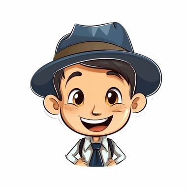 happy cute Travel Agent face, cartoon, clipart, mascot, isolated on white background