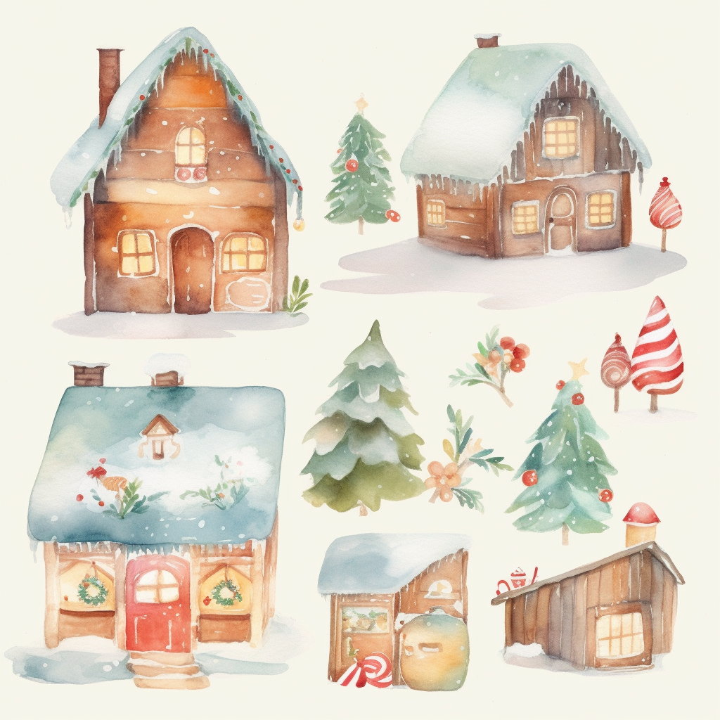 gingerbread tree cliparts