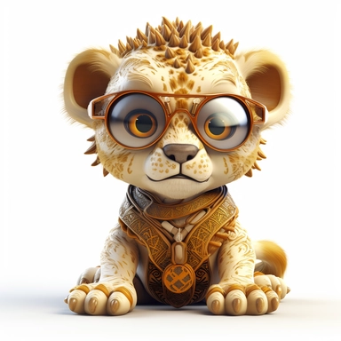 ticker clipart cartoon of a cute lion cub with sun glasses, dressed with tribal african gear,3D, disney pixar style, puppy eyes, looking at athe camera, white background ,high definition, high resulotion, highly detailed,16K