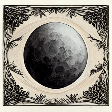 A beautiful realistic moon, centered, symmetrical design, Vintage fall clipart victorian gothic illustration, photo realistic gothic illustration, art in the style of mc scher winifred luten paul poire and albrecht durer, black ink sketch, black and white, vector, vector illustration