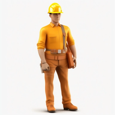 construction worker , clipart, white background