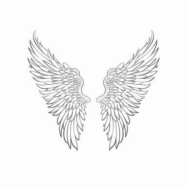 Angel Wings Svg , Angel Wings Clip Art, Wings Cut File For Silhouette, white background