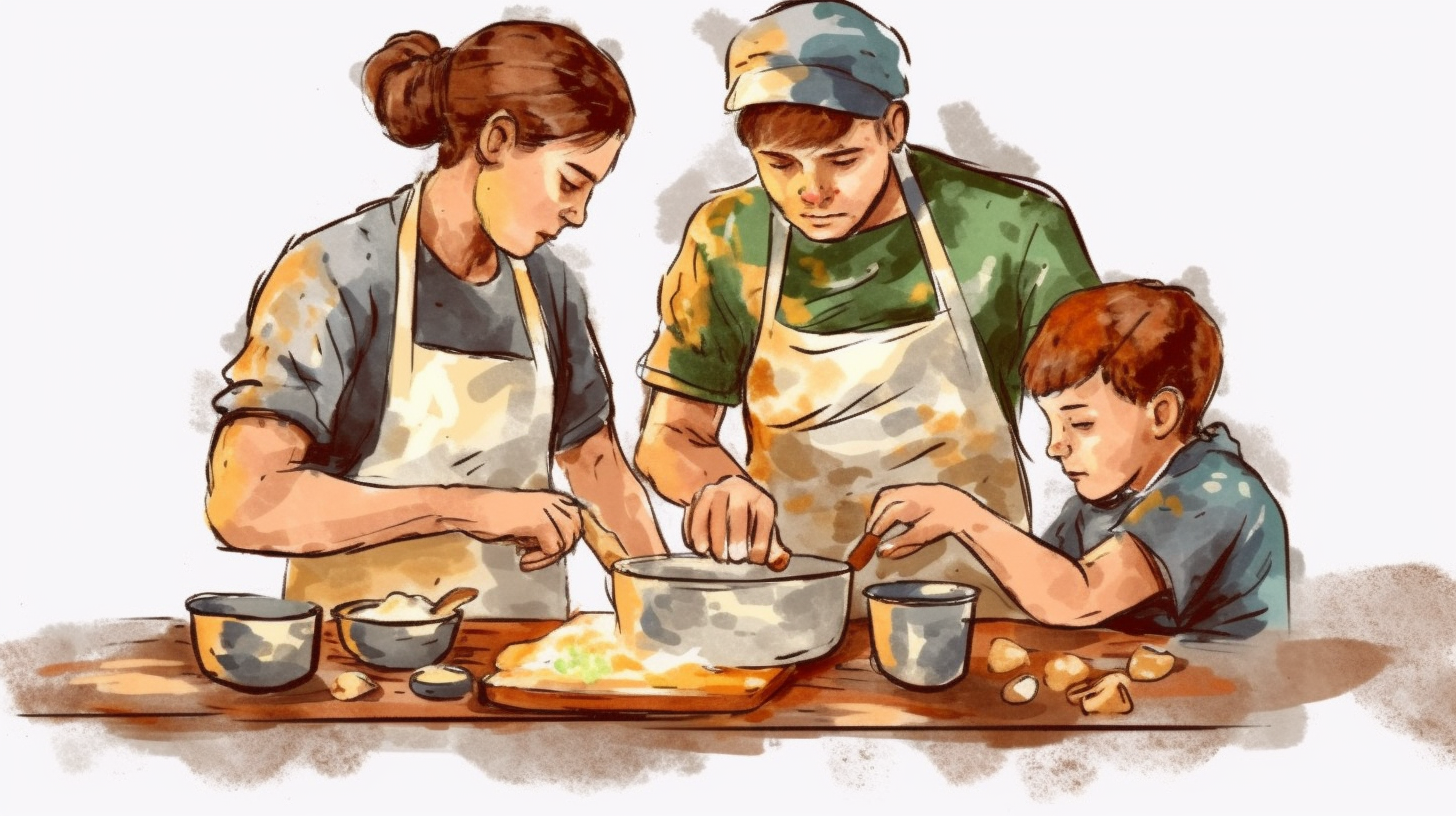 family cooking cliparts