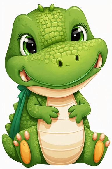 cute adorable little aligator graphic, cute nursery clipart