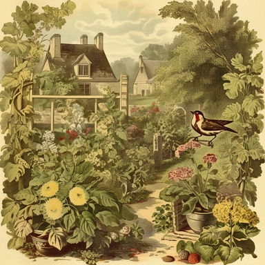 vintage 1700s illustration heirloom garden type pics, clipart, Very antique gardenesque! classy, with negattive space, dreamy,
