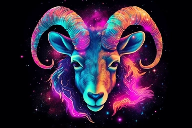 capricorn, rainbow, galaxy, fluorescence, beautiful, clipart
