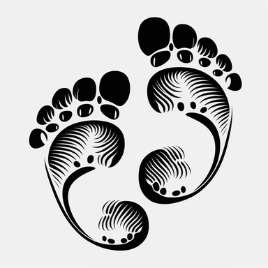 black and white baby feet clipart unique