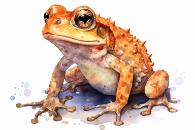 Watercolor, Oak Toad Amphibian, clipart, hd, on a white background, spaced out
