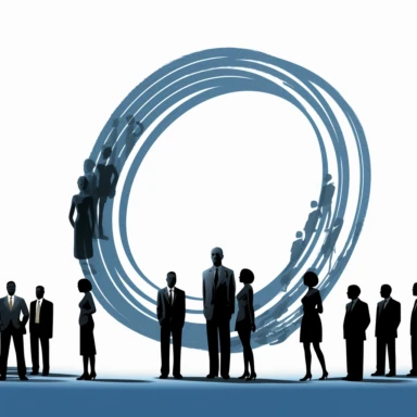 Human in the loop, clipart, concept illustration