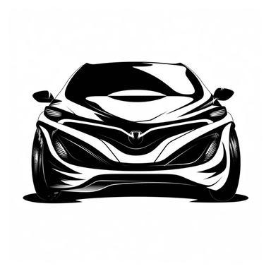 modern car clip art, black and white, very simple, logo design, clip art, modern car