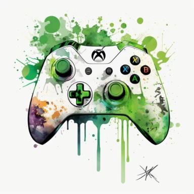 xbox controller, watercolor, collection, vector, clipart, white background