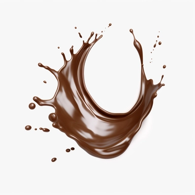 photo highly detailed Chocolate Milk Splash, clipart, white background, classic product lighting, bright image, for advertising, macro,