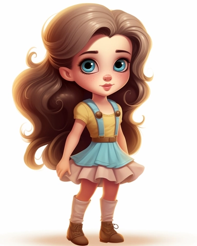cartoon images vector free cliparts, cute bella little baby girl, illustration disney style, dark turquoise and light white, detailed costumes, blink-and-you-miss-it detail, aurorapunk, white background, light brown and light blue full body , brown shoes