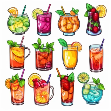 Alcoholic Drinks clipart, Summer party, Printable Stickers PNG, ,digital clipart, Transparent background , individual elements, high detail, High Quality PNG Images realistic color Summer drinks, Lemonade, iced tea, and colorful cocktailsm Alcoholic Drinks clipart, Summer party, cliparts,individual elements, high detail, High Quality PNG Images, Transparent background , pack for telegram