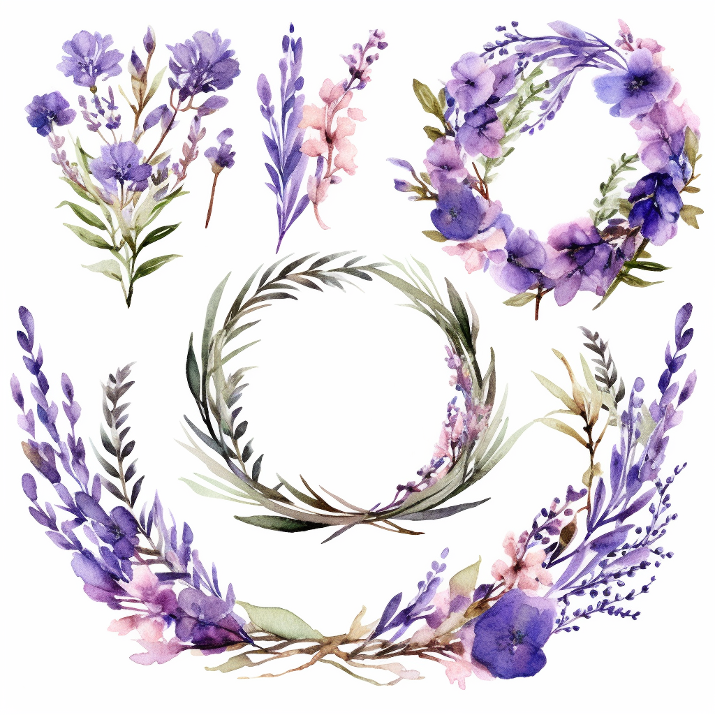 lavender wreath cliparts