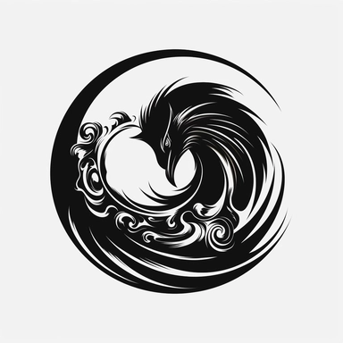 inspiering fantasy logo, raven claw, clipart, empty background, black and white
