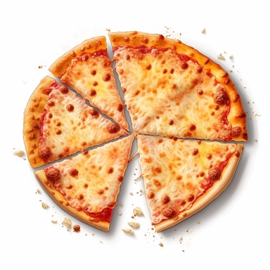 cheese pizza, clip art, clean, neat, detailed, white background