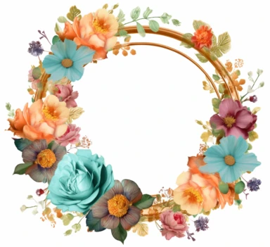 frame banner clipart on the left and right side beautiful flowers like this C:UsersromyaDownloadsclipart34385.png color light turquoise, light rosè, light orange, light purple color