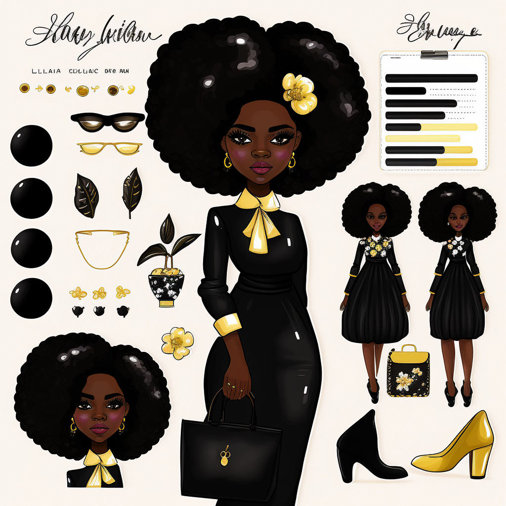 afro lady cliparts