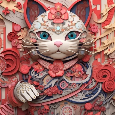 Construct a generative art installation that uses algorithmic techniques to create an ever - changing display of comical manga panels, featuring iconic Japanese characters experiencing humorous and unexpected situations, Ragdoll cat wearing a beauty of Japan kimono. incredibly detailed, sharpen details, atercolor & Gouache painting Style, Premium clipart, clean line, on only white background, spaced out, award winning picture, incredibly detailed, sharpen details, Color Grading, Ultra - Wide Ang