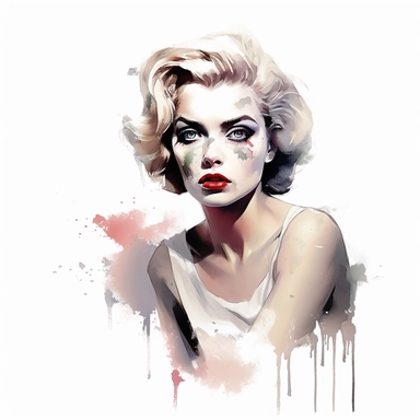 zombie beautiful stunning pretty vintage old hollywood cinema girl, classic musical films, paint art style, clipart, white background, superrealistic, one of a kind