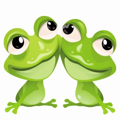 two frog faces about to kiss cartoon clipart
