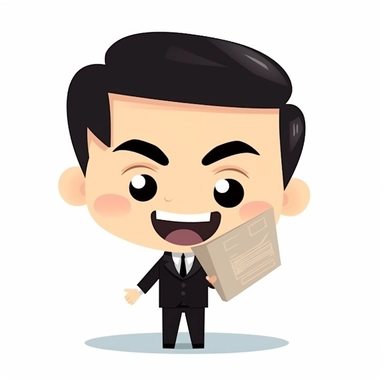 happy cute Marketing Director face, cartoon, clipart, mascot, isolated on white background