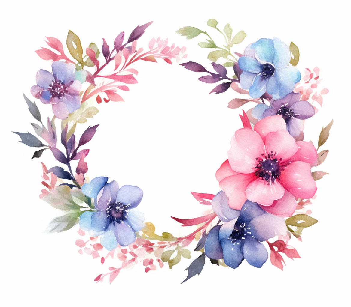 botanical wreath cliparts