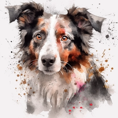 Watercolor, Border Collie DOG clipart, AMAZINGLY ARTISTIC AND HIGH-QUALITY, animal clipart, WATERCOLOR ART, CUTE DOG, ONE DOG IN ONE IMAGE, HIGH QUALITY