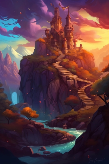 realistic clipart of enchanted curse landscape, digital painting