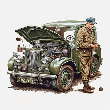 mechanic, car, clipart, very detailed, high resolution, white background