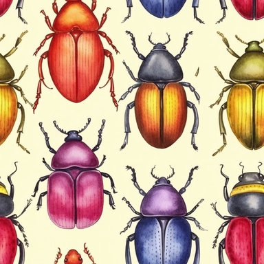 watercolor cute beetle , clipart style