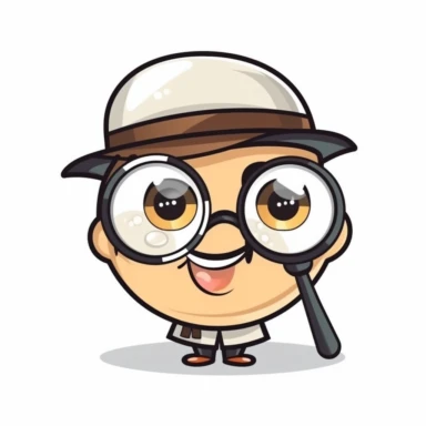 happy cute Inspector face, cartoon, clipart, mascot, isolated on white background