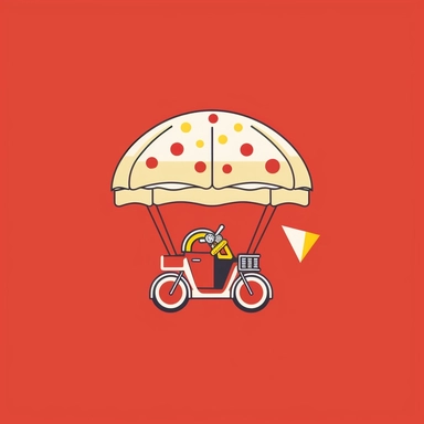 logo for limo pizza delivery, minimalist design, red and yellow, white background, attention-getting image, dynamic urban brand recognition, detailed clipart, rendered in 8k