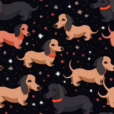 dachshund short hair, clipart, vector, black background