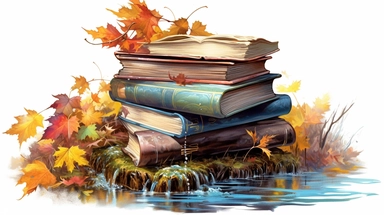 isolated on white illustration watercolor art of a stack of vintage books with beautiful embossed spines, autumn leaves, puddles, rain, branches, september, masterpiece by Hans Zatzka style and by Vladimir Kush style and by Ivan Fedorovich Choultse style, Baroque fashion, PNG clipart, isolated on white, extreme photorealistic details, 32k HD resolution, realistic high detailization high resolution , ultrarealistic, hyper realistic, photography, detailed 8k, extremely detailed